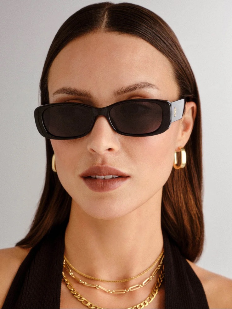 Le Specs Unreal! Sunglasses Black Crystal Detail